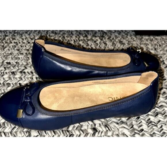 Vionic Spark Minna Leather Flats Navy Blue Women's Size 7 Comfort Shoe - Picture 5 of 7